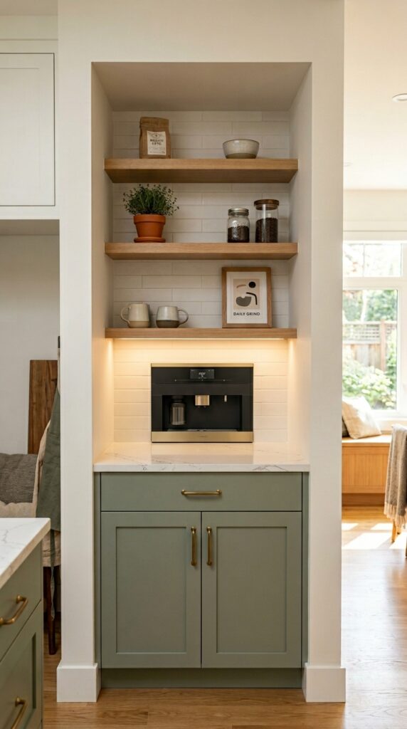 8 a purpose built coffee nook recessed into a kitche