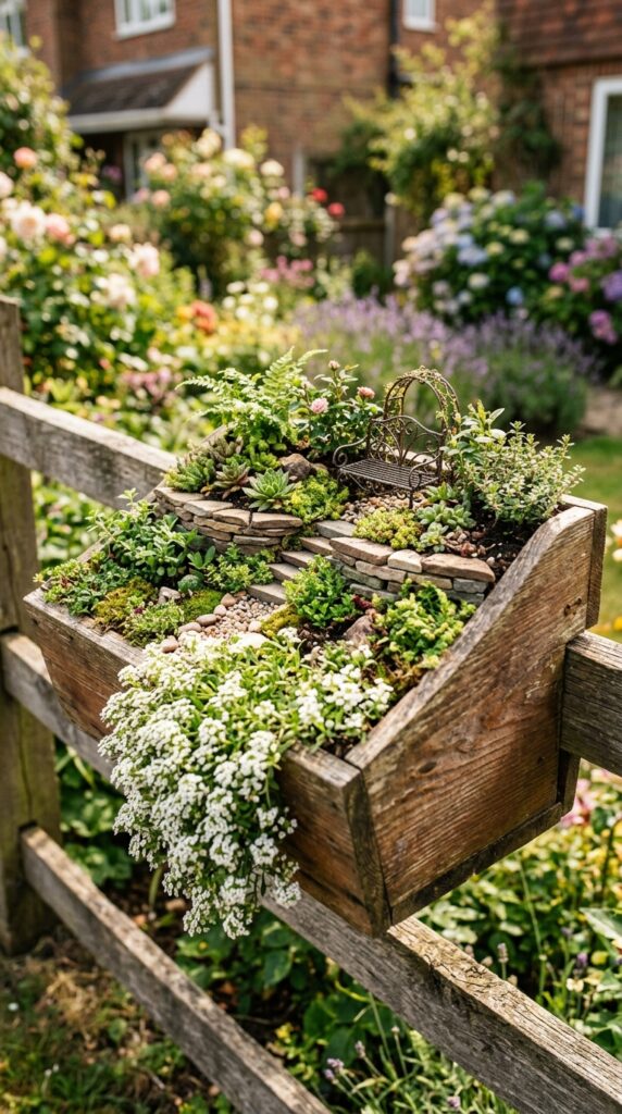 8 image prompt a wooden window box mounted on an ext