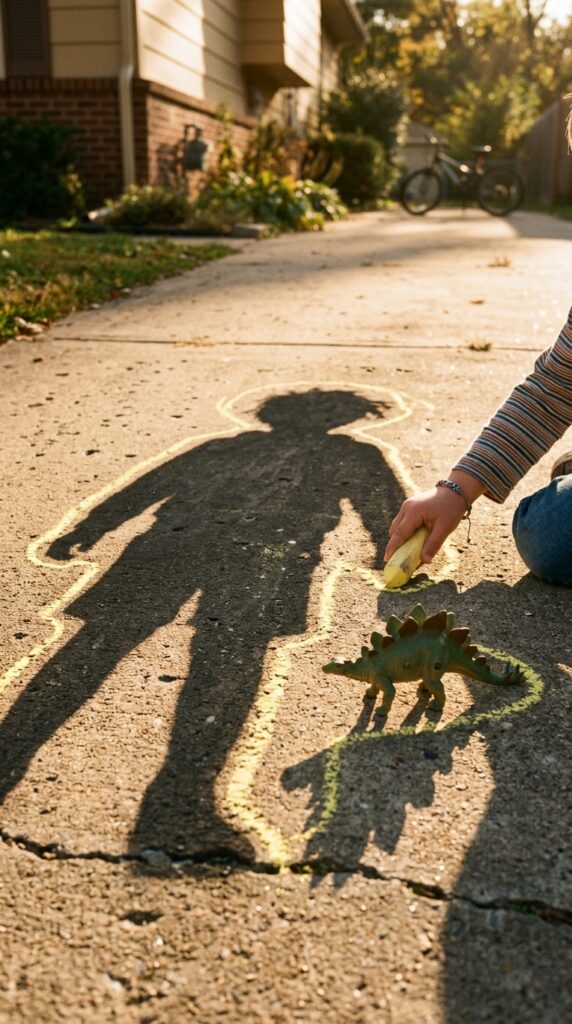 9 a medium shot of a childs shadow stretched across 