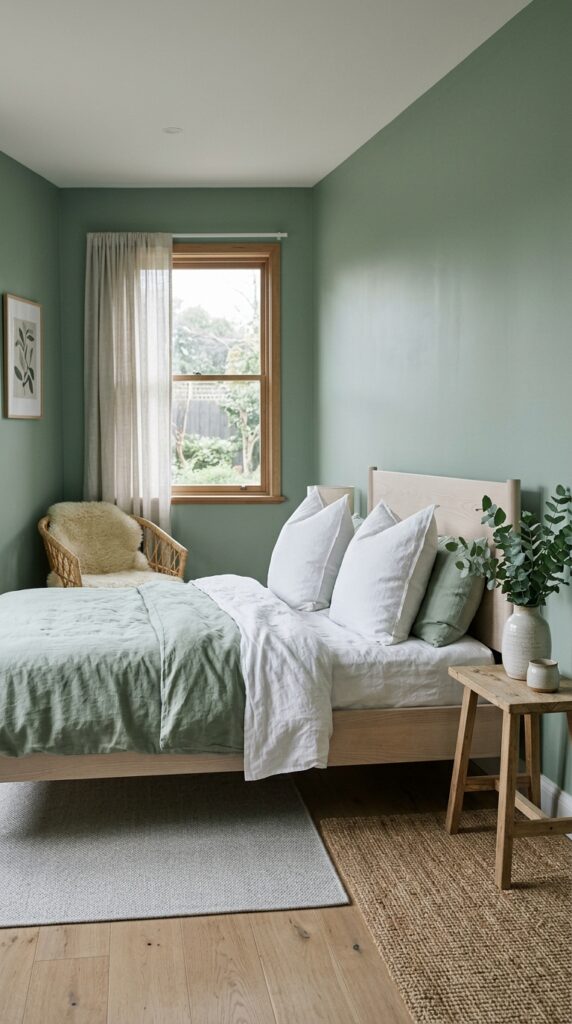9 a medium shot photograph of a tranquil bedroom wit