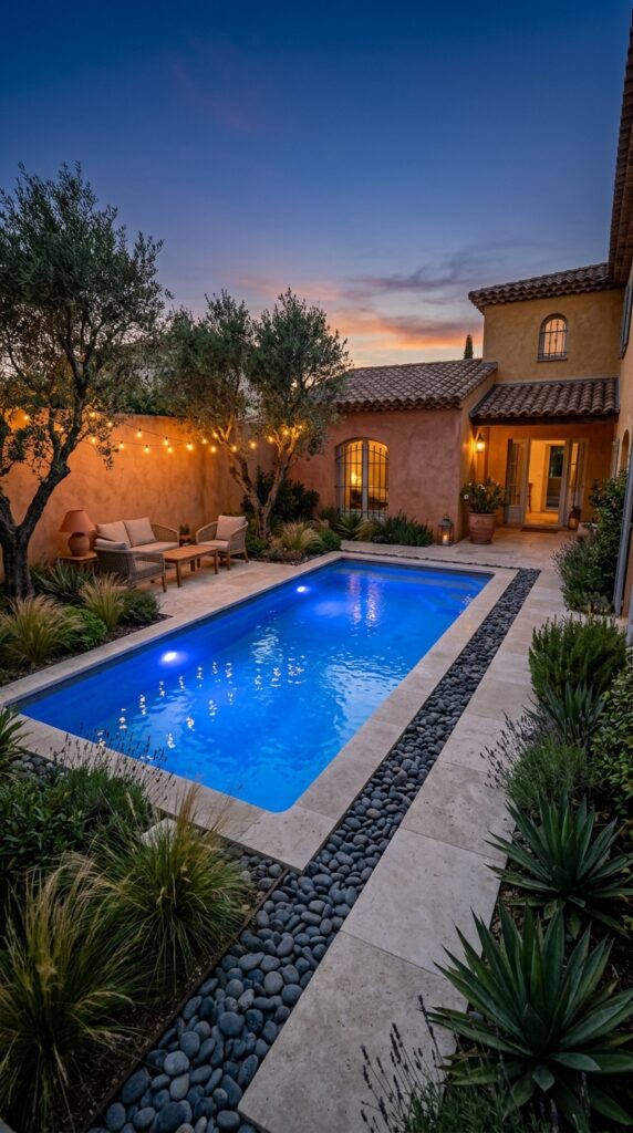 courtyard pool at dusk 202605200906