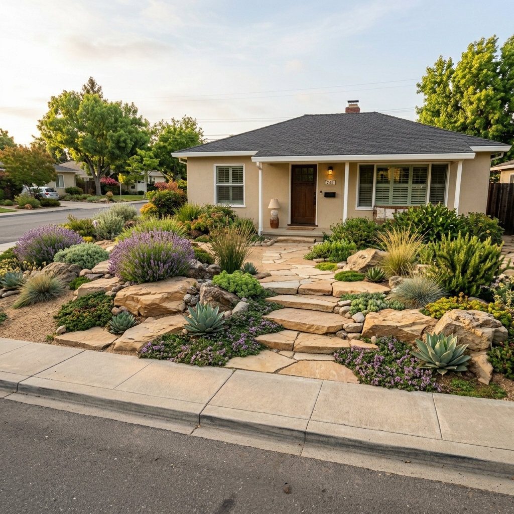 rock garden replacing lawn 202605181435