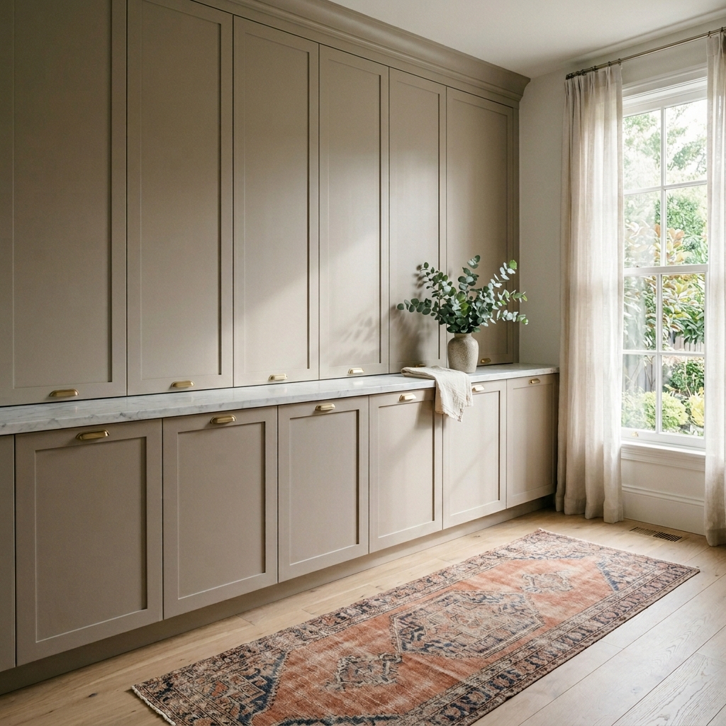 sunlit laundry room with cabinetry 202605091945