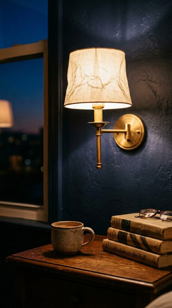 002 image prompt close up of a brass wall sconce mount