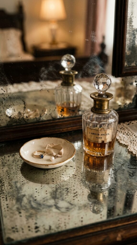 25 Vanity Ideas For A Bedroom With A More Luxurious Touch 004 close up of a vanity table surface made from antiq