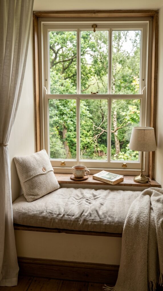 25 Cozy Bedroom Ideas That Make Your Space Feel More Inviting 005 a deep windowsill or small window seat fitted with