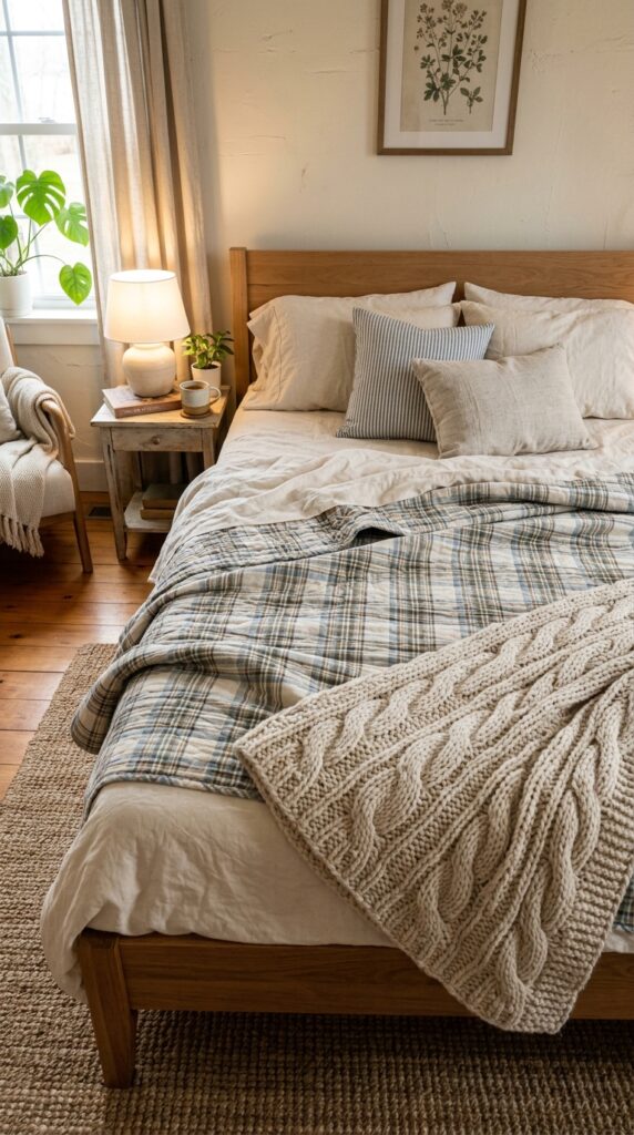 25 Cozy Bedroom Ideas That Make Your Space Feel More Inviting 006 a bed made with three visible layers a flat sheet