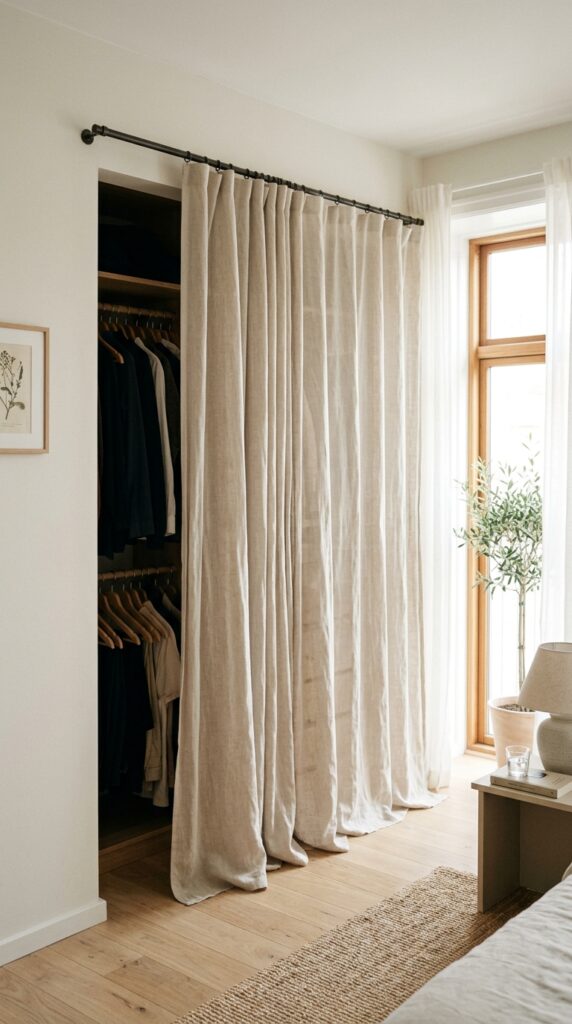 007 image prompt a reach in closet opening without doo