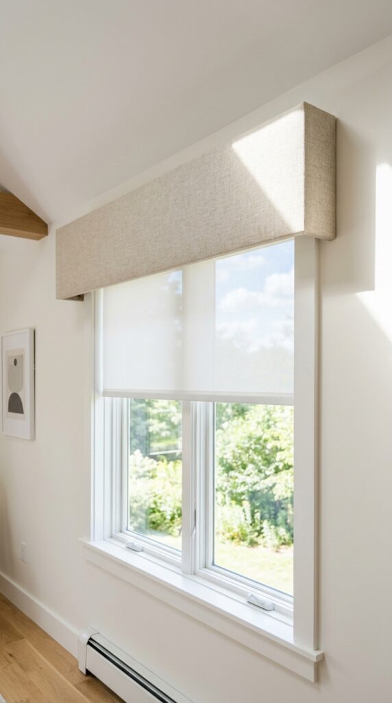 011 image prompt a window with a clean lined cornice b