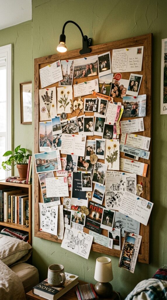 25 Cozy Bedroom Ideas That Make Your Space Feel More Inviting 012 a large cork board mounted on a bedroom wall cover