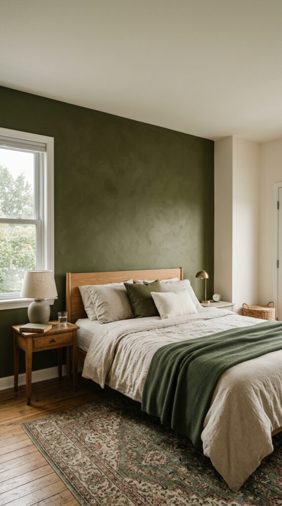 015 image prompt a bedroom with three walls in warm of