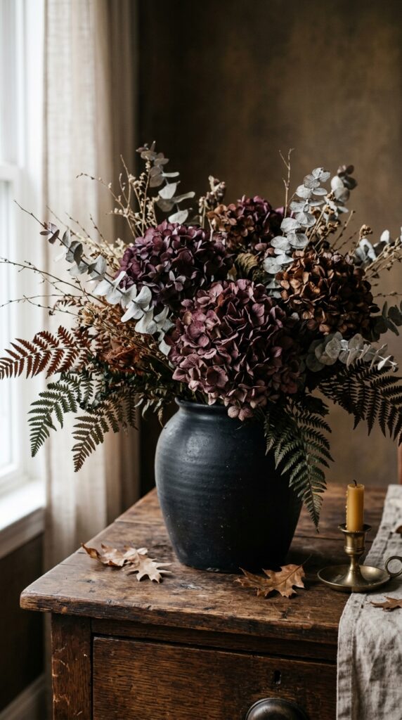 25 Moody Bedroom Ideas For A Rich And Dramatic Feel 016 image prompt a black ceramic vase holding a dramat