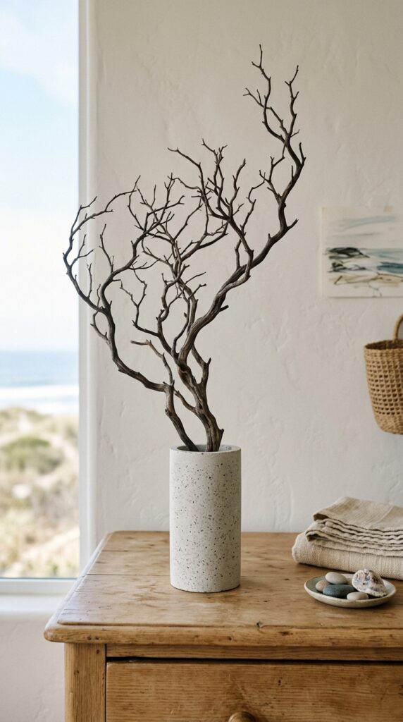 017 a simple cylindrical vase made of pale gray concre