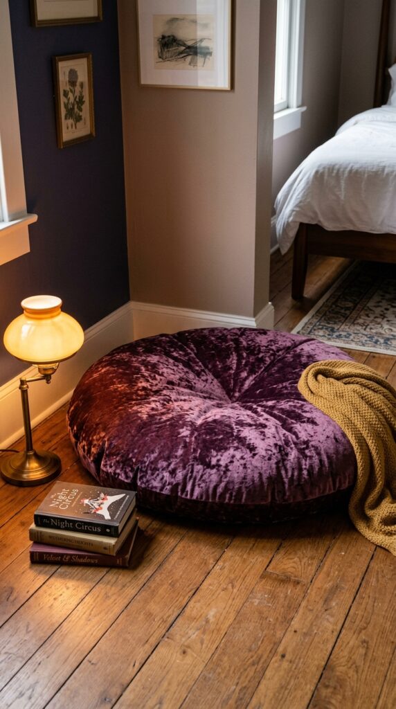 020 a corner of a bedroom with a single large floor cu