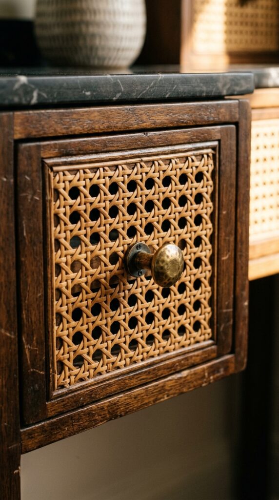 25 Vanity Ideas For A Bedroom With A More Luxurious Touch 021 close up of a vanity drawer front made of natural