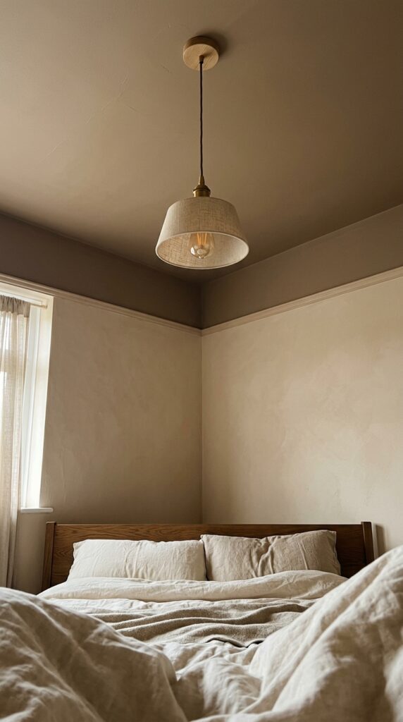 25 Cozy Bedroom Ideas That Make Your Space Feel More Inviting 022 a bedroom viewed from the bed looking up at the ce