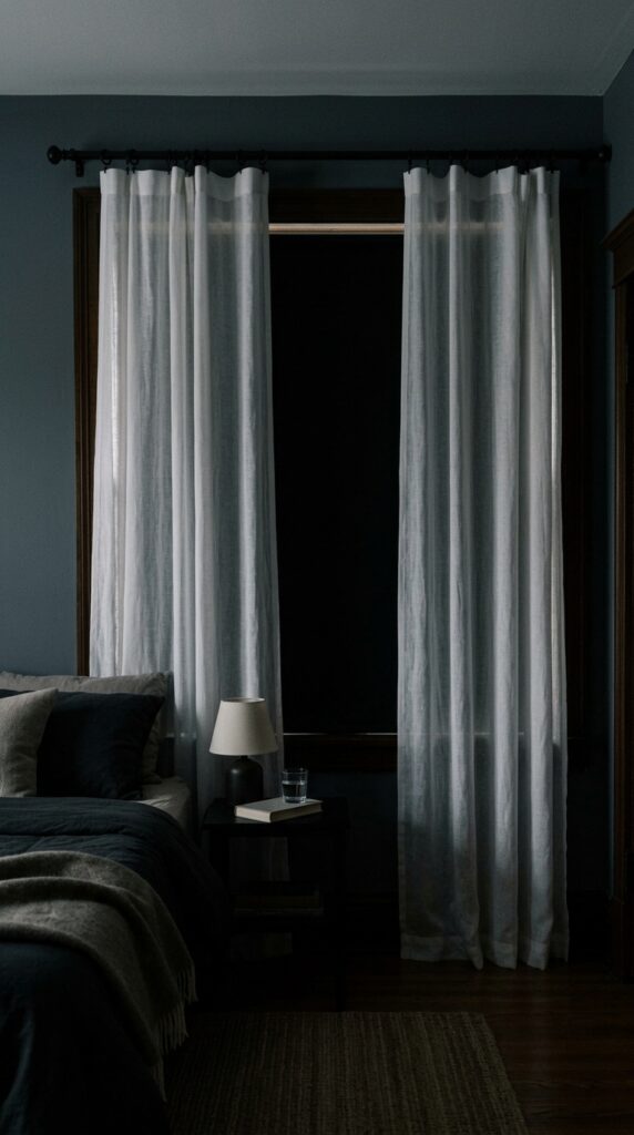 25 Cozy Bedroom Ideas That Make Your Space Feel More Inviting 024 a bedroom window with two layers of curtains sheer